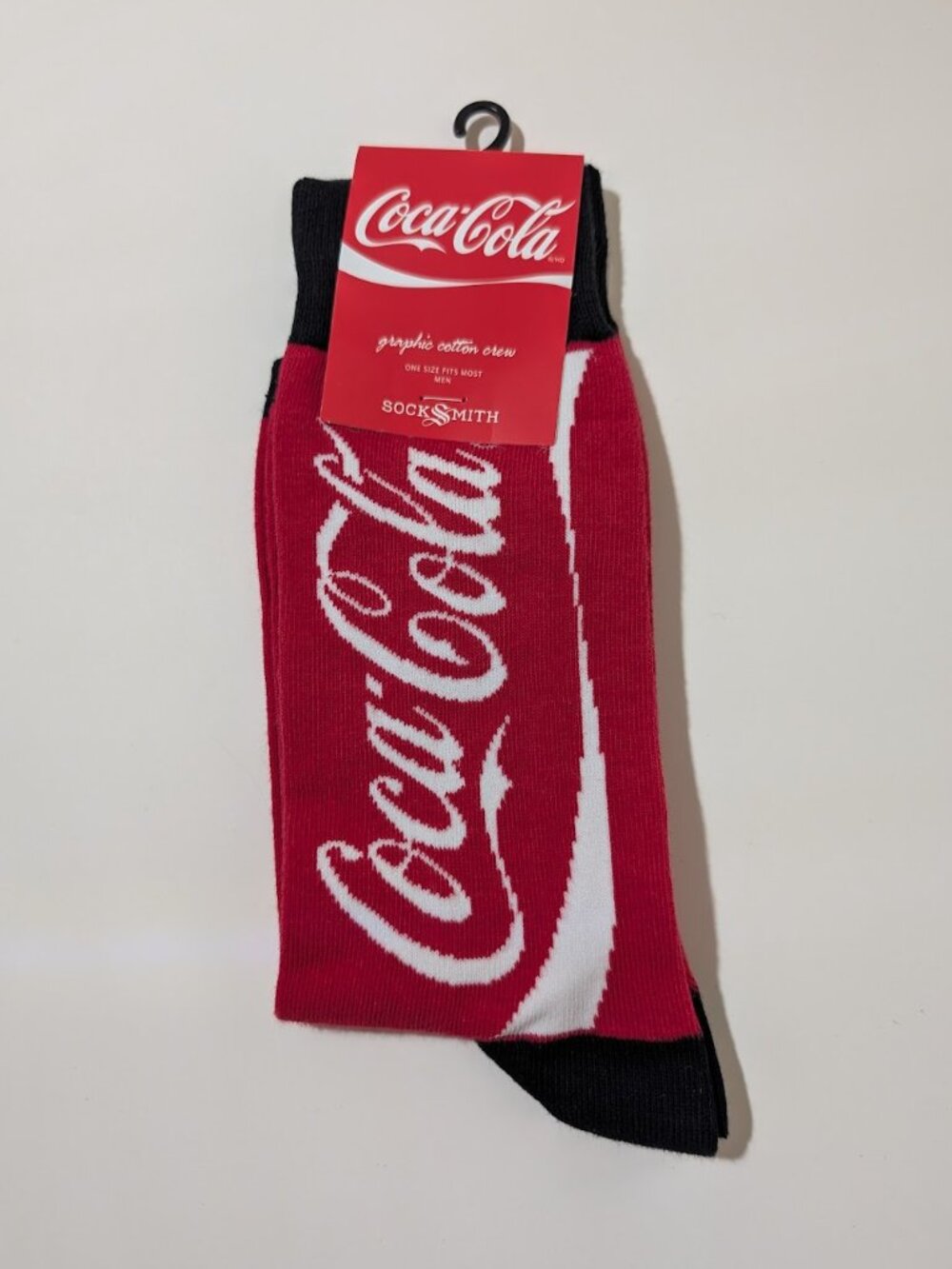 Socksmith Coca-Cola Red Logo Men's Crew Socks 10-13 NWT